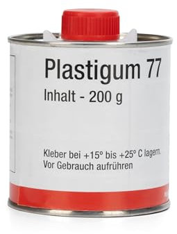 PVC Planenkleber mit Pinsel - Plastigum 77-200 ml - Kontaktkleber - LKW Planen, Folien, Abdeckplanen - wasserfest - uv beständig - Ultra Stark