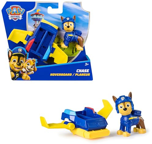 Paw Patrol: Action Pups, Figura de acción de Chase y avión aerodeslizador con alas Plegables, Juguetes para niños y niñas a Partir de 3 años