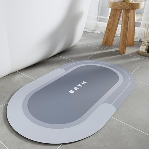 SIXHOME 50 * 80cm Blau Extra Saugfähige Badematte Schnell trocknend rutschfest & vielseitig einsetzbar Genießen Sie angenehme Trockenheit nach dem Duschen und Baden