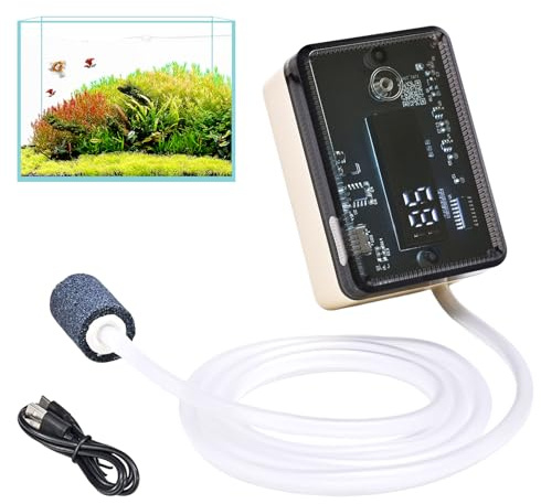Djowyh Aérateur pour Aquarium,Bulleur Rechargeable Transparent | Pompe à Air Résistante à l'eau,pour Voyage, Maison, Camping, Étang, Extérieur, Bateau, Entretien, Eau Salée et Eau Douce
