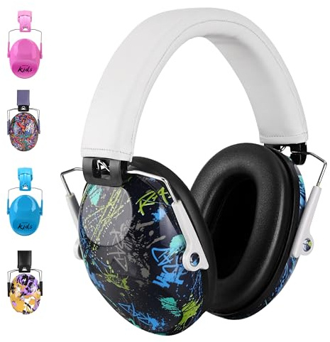 Cascos Antirruido para Niños 3-14 Años – SNR 28 dB; Protectores Auditivos Plegables y Ajustables; Orejeras Insonorizadas para Conciertos; Fuegos Artificiales, Estudio, Ideales para Autismo (RAP)