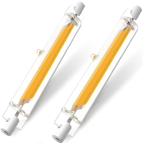 DafuDaGui Lampadina LED R7S 118 mm dimmerabile 20 W, equivalente a lampadina alogena 200 W, 2000 lm, bianco caldo 3000 K, CRI>85, senza sfarfallio, illuminazione a 360°, per soggiorno, camera da letto