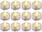 com-four® 12x Wasserdichtes LED Teelicht - LED Lampe in gelb für Badewanne, Pool und Teich - LED Stimmungslicht für Party und Hochzeit (0012 Stück - Blütenform)