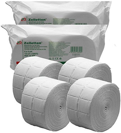 Lot de 2000 Carrés d'ouate de cellulose prédécoupés de haute qualité - Idéal pour les ongles en gel / 4 rouleaux de 500 unités - Outlet Nails