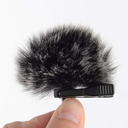 Akozon Microphone Windshield Cover, Furry Windscreen Cover Lapel Lavalier Microphone Furry Cover Windscreen Windshield Muff Fur for Clip-On Microphone Wm6 WM8 M1