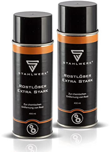 STAHLWERK Lot de 2 sprays antirouille extra puissant multifonction pour enlever et enlever la rouille et l'oxydation.