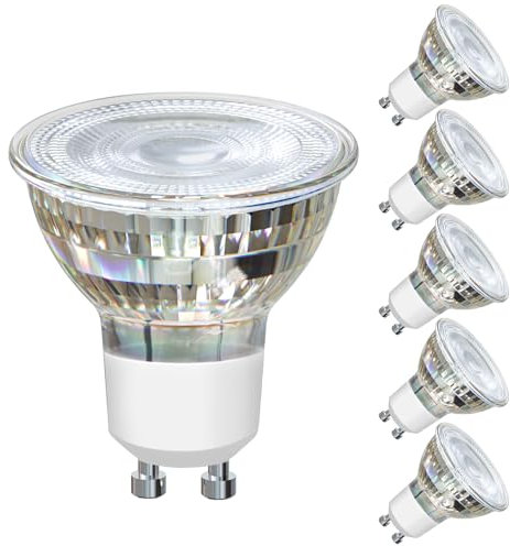 EXTRASTAR Ampoules LED GU10, 5W équivalent ampoule traditionnelle 60W, 425 Lumens Blanc Chaud 3000K, Ampoules Spot LED GU10 en Verre, 38° Angle de faisceau, Lot de 6