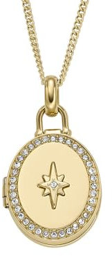 Fossil Damenschmuck Gold-Edelstahl-Halskette, JF04735710