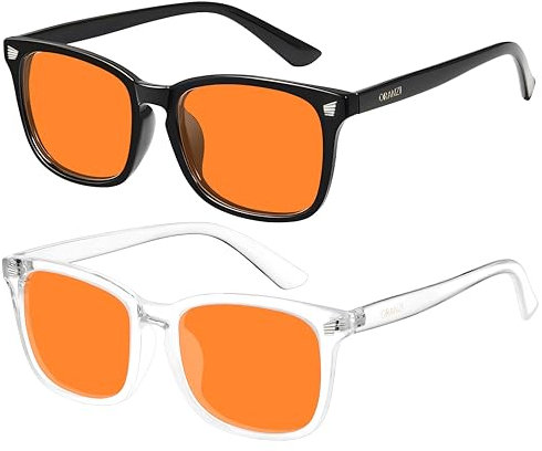 ORANZI 98.6% Blue Light Blocking Glasses for Computer & Gaming - Anti Harmful Blue Ray for Better Sleep, Amber Lenses Anti Fatigue & Eye Strain
