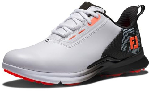 FootJoy Tenis de golf Fuel Sport para hombre, Blanco, negro, naranja, 10 UK