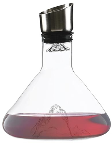 Caraffa per vino con aeratore, caraffa in di, dispenser integrato, caraffa per vino in da 1500 ml, con filtro in acciaio, elegante aeratore per vino rosso, regalo uomo e