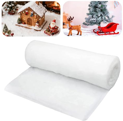 RUIBIFU Snow Blanket Roll, Artificial Snow (80x300cm), Christmas Village Accessories, Christmas Decorations, Artificial Snow Roll for Christmas Village Hampers Xmas Tree Decoration