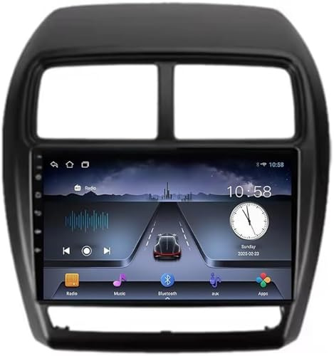 Dispositivo di navigazione per auto Autoradio con schermo touchscreen da 9 pollici, multimediale per Mitsubishi ASX 2016-2022(8 Core 4G+Wifi 12G+256G)