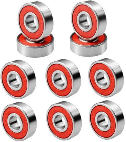 Cuscinetti per skateboard Cuscinetti a sfere a doppia schermatura 608RS- ABEC-7 Parti di ricambio Rosso 10 PZ