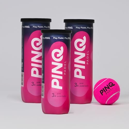 Balles de Padel Roses PINQ – Pack de 3 x 3 (9 Balles)