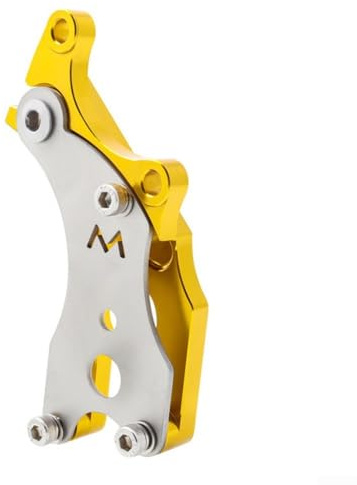 Staffa adattatore per freno a disco per bicicletta senza supporti, kit di conversione in lega di alluminio con design a sgancio rapido, nero (oro)