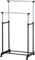 Double Adjustable Height Garment Clothes Dress Coats Jackets Hanging Rail Rack Storage Display Stand on Castor Wheels with Shoe Shelf (Double Rail)