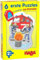 HABA 305236-6 erste Puzzles – Im Einsatz, Puzzles aus je Vier Teilen mit Straßen-Motiven, Auto-Holzfigur zum freien Spielen, Spiel ab 2 Jahren