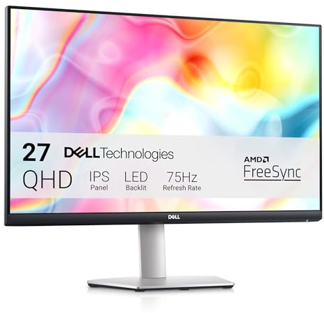 Dell S2722DC Monitor - 27-inch WQHD (2560x1440) 75Hz 4Ms Display, AMD FreeSync, Built in Speaker, USB Type-C Connectivity, Height/Pivot/Swivel/Tilt Adjust - Platinum Silver
