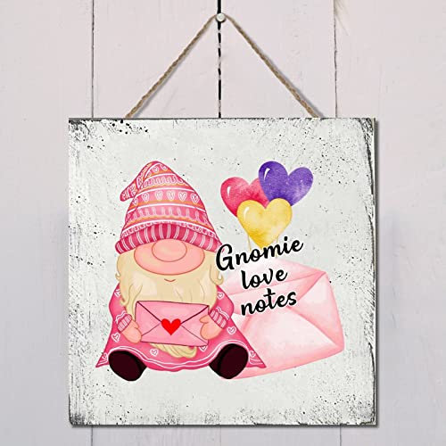 Personlig dörrskylt tomte kärlek rosa hjärtan hängande träskylt 30 x 30 cm alla hjärtans dag tomte kärlek anteckningar träskylt bondgårdsskylt rolig skylt personlig bondgårdsdekor för hem sovrum