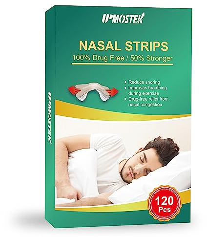 Nasal Strips for Snoring, 120 Count Extra Strength Nose Strips for Breathing, Sleep Snore Strips for Men Women, Relieve Nasal Congestion Due to Colds & Allergies, Anti Snoring - Tan