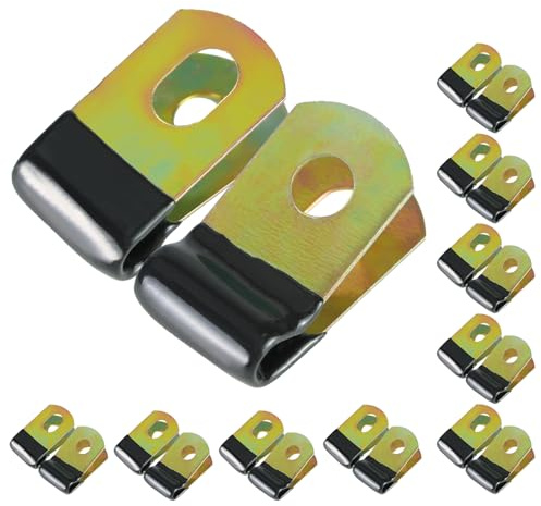 QWORK Juego de clips de línea de freno para tubo de 3/16 pulgadas, clip acolchado, 20 clips de acero con aislamiento de goma