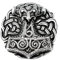 Pera Peris Gürtelschnalle Für Gürtel - Thorshammer aus Schonen - Wikinger - Thor - Odin - Hammer Buckle mit Knoten (Farbe: Messing oder Farbe: Silber) (Silber)