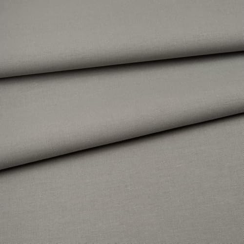 Fabreco Baumwollstoff Meterware Uni 2 M x 160 cm | 220 g/lfm – Weich, langlebig & hautfreundlich | Stoffe Zum Nähen & Dekoration | Fabric | Grau