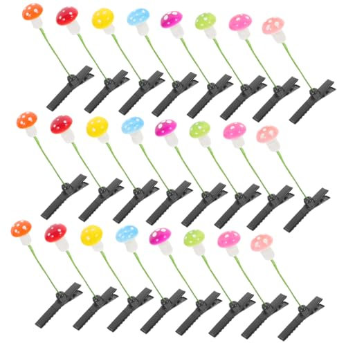 Beaupretty 30pièces Accessoires Capillaires Mignon Champignon Pinces à Cheveux Colorées Pour Fêtes Et Cosplay Parfaites Pour Filles Et Femmes