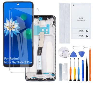 H&LYCYJ Pantalla LCD para Xiaomi Redmi Note 9s/Note 9 Pro M2003J6A1G M2003J6B2G Kit de montaje de pantalla LCD (gris con marco)