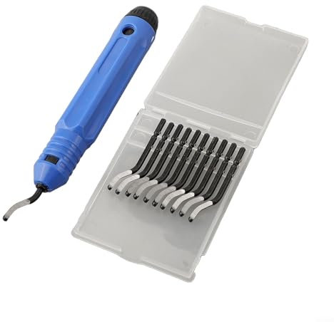 Kit d'outils d'ébavurage de qualité supérieure, 10 lames en acier rapide, facile à remplacer, prise en main confortable
