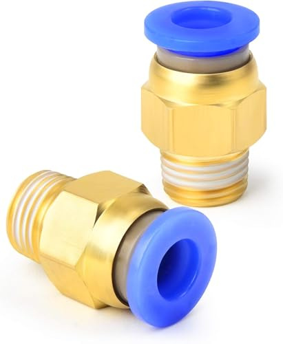 TAILONZ PNEUMATIC Raccord droit mâle bleu 12 mm de diamètre extérieur x 1/4 BSP à emboîter PC12-02 (lot de 10)