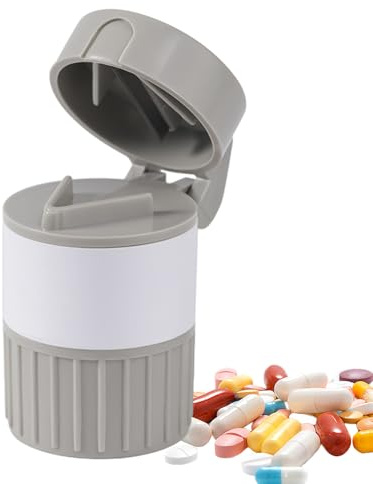 Frantumatore Di Pillole – Macinapillole Portatile 3-iń-1, Tagliapillole E Tagliapillole, Tritapillole Facile Per Polvere, Organizer Compatto Per Medicinali, Scatola Di Pillole In Materiale PP Resisten