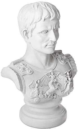 Design Toscano AH250835 Augustus Caesar Primaporta Bust Statue, 46 cm, Polyresin, Antique Stone