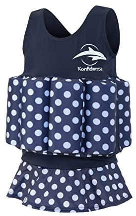 Konfidence Badeanzug mit Schwimmhilfe 1-2 Jahre Blau - Gepunktet