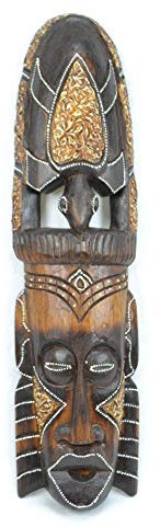 Maschera africano in legno 50 cm, motivo tartaruga. Fabbricazione artigianale.