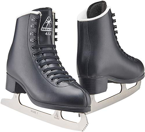 Jackson Ultima Glacier Figure Ice Skates for Women, Girls, Men, Boys, Black and White, Black, Adult 8