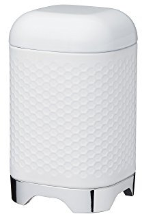 KitchenCraft Lovello Textured Food Storage Container with Geometric Hexagon Pattern, 11 x 11 x 19 cm (4.5 x 4.5 x 7.5) - Ice White