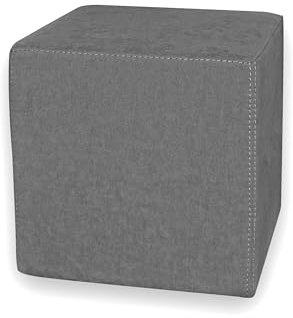 Betten-ABC KUBI Sitzhocker Sitzwürfel Bodenkissen Fußhocker 40x40x40 cm fünf Farben Wohnzimmer, Kinderzimmer, Gästezimmer oder Flur (Farbe: Dunkelgrau)