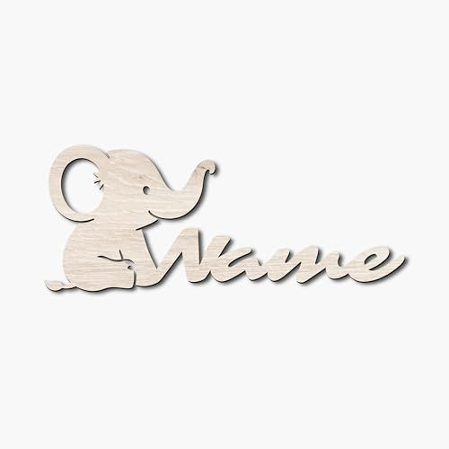 Baby Elefant Wandlampe Nachtlicht Wand Lampe Schlummerlicht mit Namen personalisiert I Batteriebetrieb