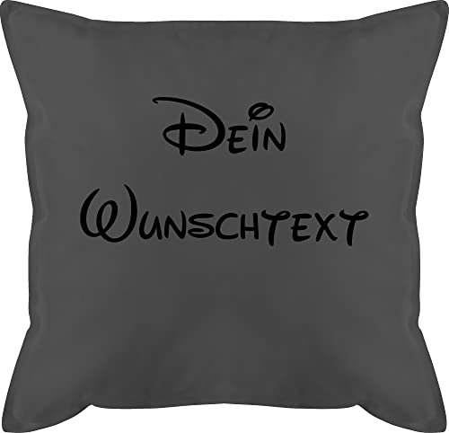 Kissen 50x50 - Aufdruck selbst gestalten - Wunschtext I Geschenk mit eigenem Text personalisiert - 50 x 50 cm - Grau - namens Geschenke muttertagskissen personalisierte Name schmusekissen