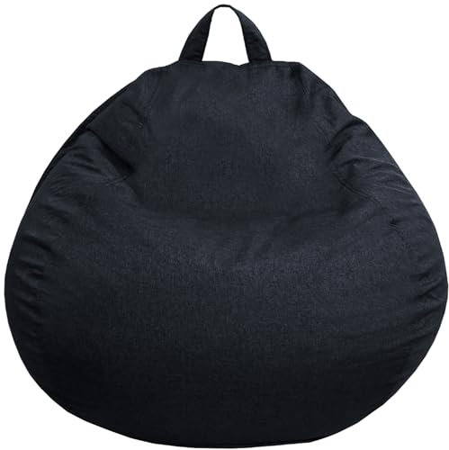 Bananair - Pouf Poire Confortable Rembourré en Mousse, Idéal pour Salon, Chambre ou Coin Cosy - Housse Lavable en Machine, Pouf Facile à Transporter, Parfait pour Ado (105x85 cm, Noir)
