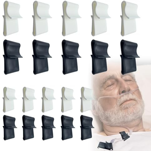 20 Pcs Nasal Oxygen Tube Clips - Nasal Safety Cannula Holder for Ear Pain Relief, O2 Tubing Cord Clamp Accessories