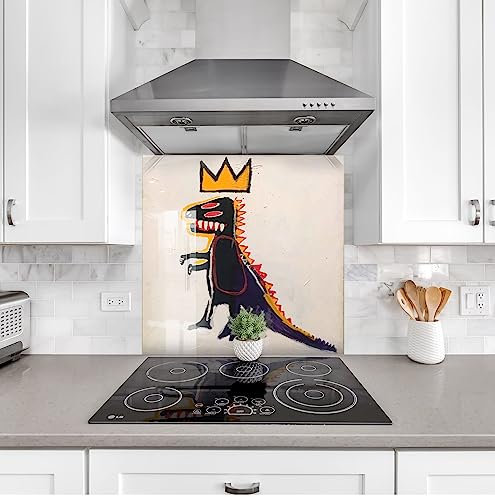 Myphotostation.com 70WX43H''Kitchen Backsplash Tempered Glass Stove Backsplash Panel Stove Back Cover Kitchen Decor Stove Top Cover Kitchen Backsplash Tile
