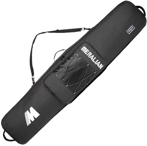 MERALIAN Snowboard Bag for Air Travel,Padded Snowboard Bag Fit Board,Boots, Jacket, Pants, Helmet and Gear,Available Length in 155cm 165cm. (Blk/BLK, 155CM)