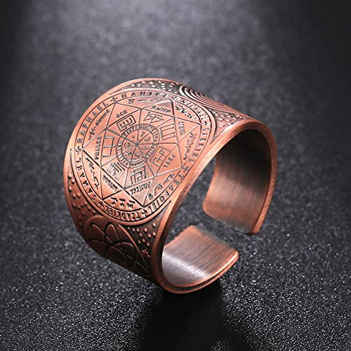 SHOUKAII Sceau des 7 archanges Protection Bague amulette Metatron Cube Lilith Symbole Les Secrets du Roi Salomon Bijoux Vintage