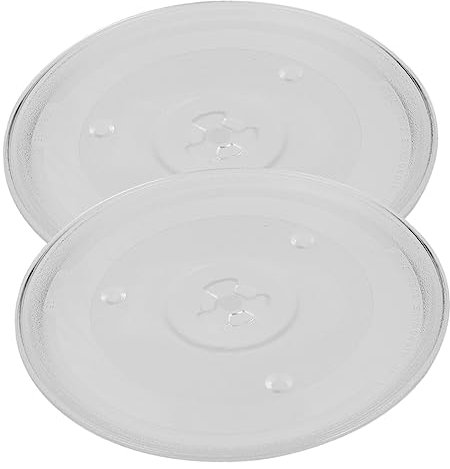 Cabilock Plate Clean 2pcs Turntable Microwave for Replacement Glass to 27cm Heat Resistant Glass Tray with Delicate Shape and Easy Surface Oven Suitable for Oven Cooking
