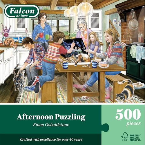Falcon Afternoon Puzzling, 500 Piece Jigsaw Puzzle for Adults - Beautifully Illustrated 500Pc Adult Jigsaws, Fun Present & Activity for Home, Puzzles for Rainy Days, Birthday Jumbo
