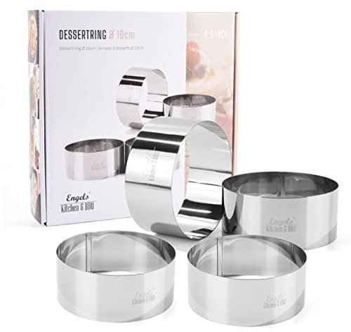 Charma Kaman Lot de 4 anneaux de hamburgers Engels de qualité supérieure - Diamètre : 10 cm (4 l, métal)