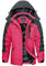 KEFITEVD Vestes d'Hiver en Plein Air pour Femme Manteau en Polaire Imperméable Coupe-Vent avec Capuche Amovible,Rose Rouge,L